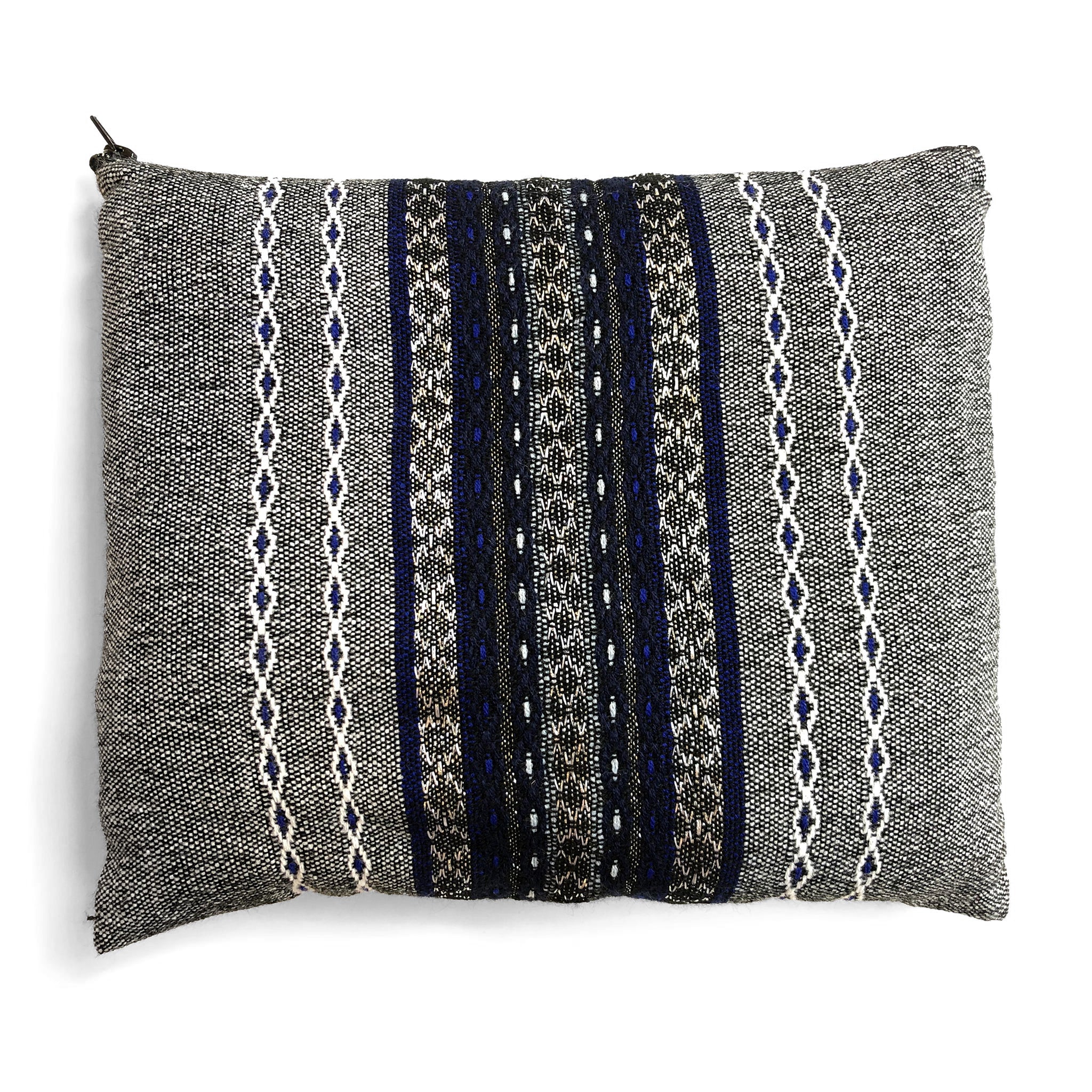 Gabrieli Premium - Wool Tallit - Blue & Silver on Gray